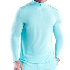 DFYNE Mens S Charge Quarter Zip Long Sleeve Shirt in Ice